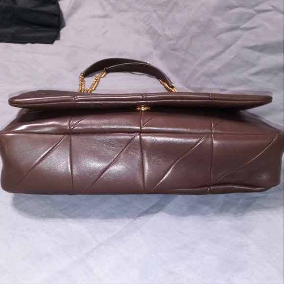 NWT YVES SAINT LAURENT JAMIE LAMBSKIN SLIDING CHAIN BAG, DARK GANACHE ~AUTHENTIC - Picture 10 of 16